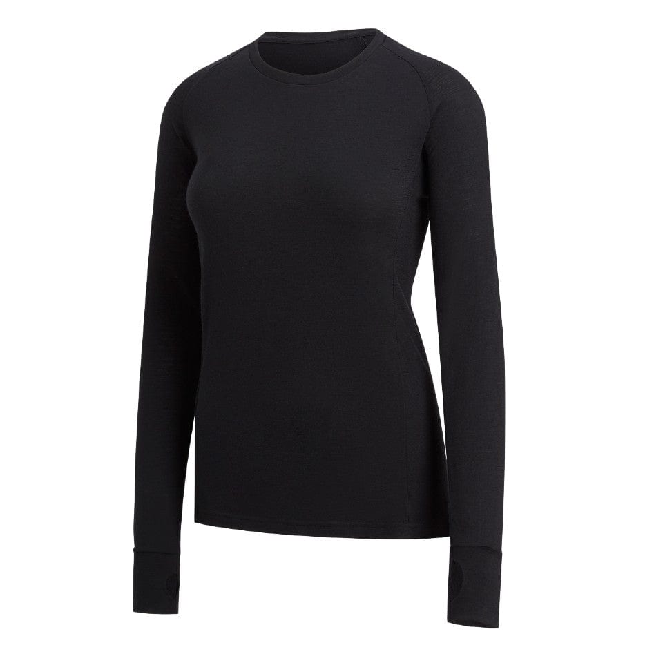 Armadillo Woolery Womens L/S Shirt S / Black FLORA Women's Merino Wool Base Layer, Shirt