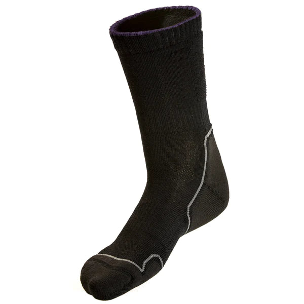Black Merino Wool Crew Sock