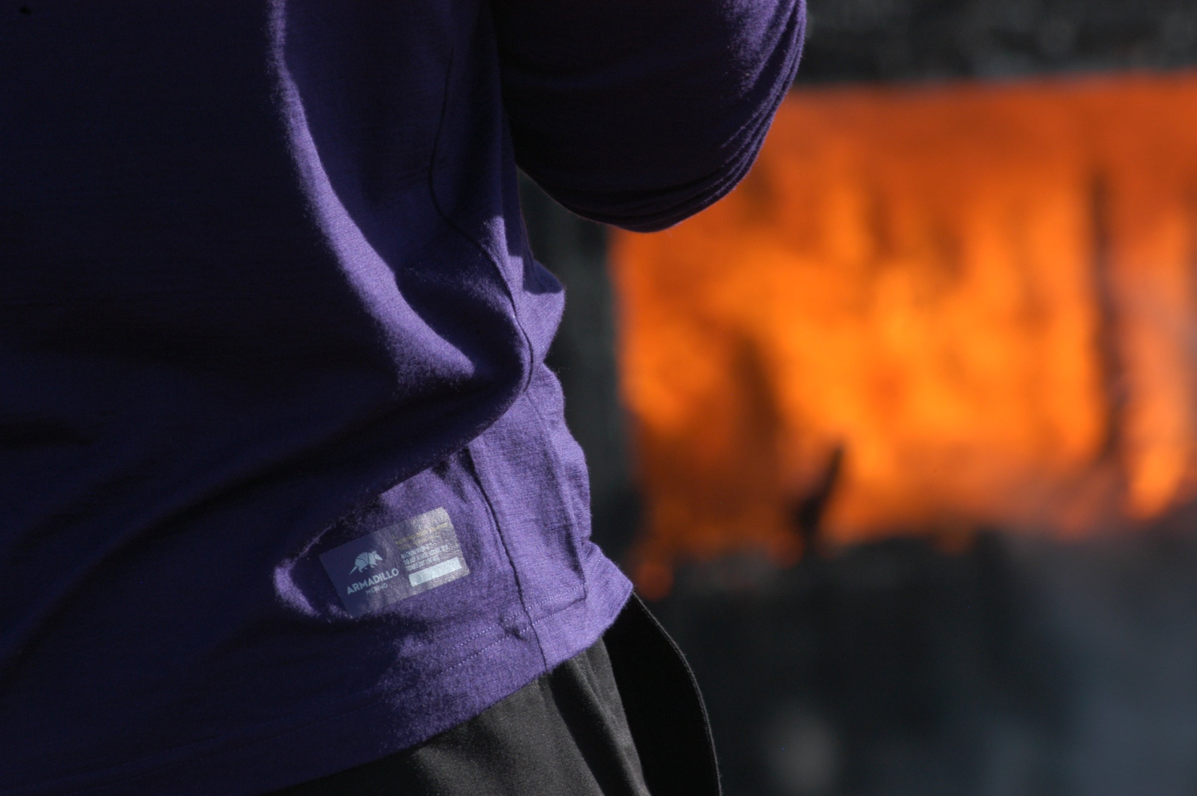 Standing outside the fire in Armadillo Merino USA base layers