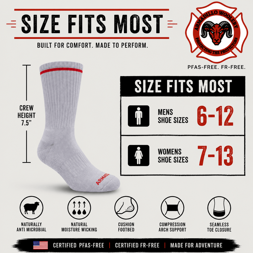 Armadillo Woolery Socks One size The Mountaineer™ Merino Wool Hiking Socks | Certified PFAS-Free & FR-Free