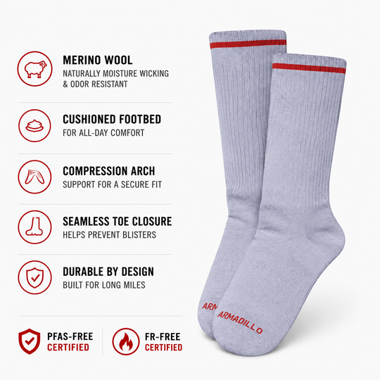 Armadillo Woolery Socks One size The Mountaineer™ Merino Wool Hiking Socks | Certified PFAS-Free & FR-Free